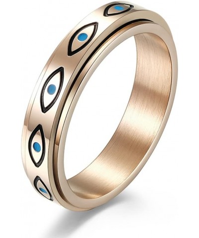 Stainless Steel Eye of Horus Spinner Ring for Men Women All Seeing Eye of God Wedding Band Fidget Anxiety Rings Rose Gold $7....