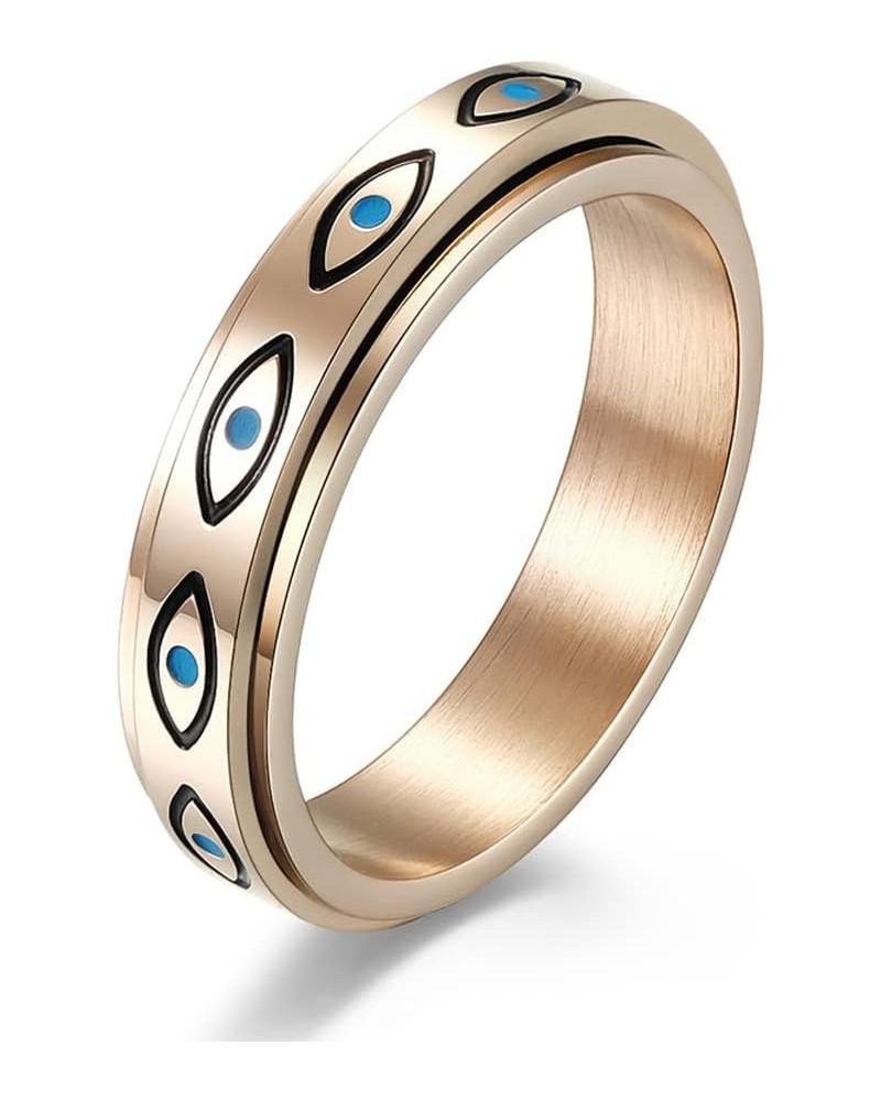 Stainless Steel Eye of Horus Spinner Ring for Men Women All Seeing Eye of God Wedding Band Fidget Anxiety Rings Rose Gold $7....