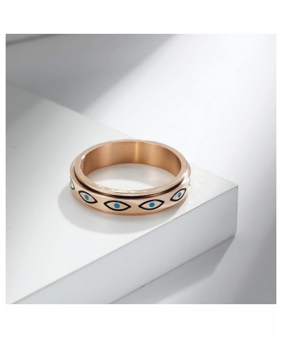 Stainless Steel Eye of Horus Spinner Ring for Men Women All Seeing Eye of God Wedding Band Fidget Anxiety Rings Rose Gold $7....