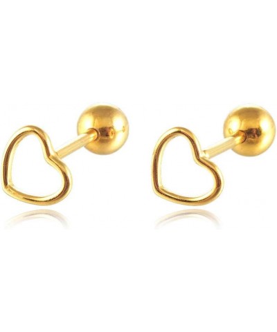 [HEARTS] Stud Pierced Earrings Gold Colour in 925 Sterling Silver, Simple Modern Elegant $9.51 Earrings