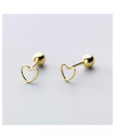 [HEARTS] Stud Pierced Earrings Gold Colour in 925 Sterling Silver, Simple Modern Elegant $9.51 Earrings