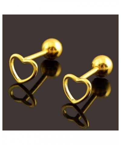 [HEARTS] Stud Pierced Earrings Gold Colour in 925 Sterling Silver, Simple Modern Elegant $9.51 Earrings