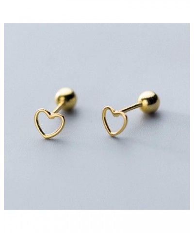 [HEARTS] Stud Pierced Earrings Gold Colour in 925 Sterling Silver, Simple Modern Elegant $9.51 Earrings