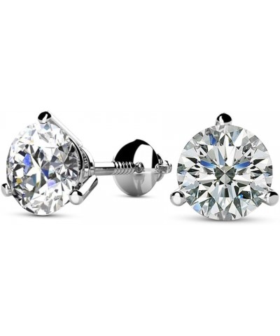 3/4-5 IGI Certified LAB-GROWN Round Cut Diamond Earrings 3 Prong Screw Back Value Collection (E-F COLOR, SI1-SI2 CLARITY) 1.7...