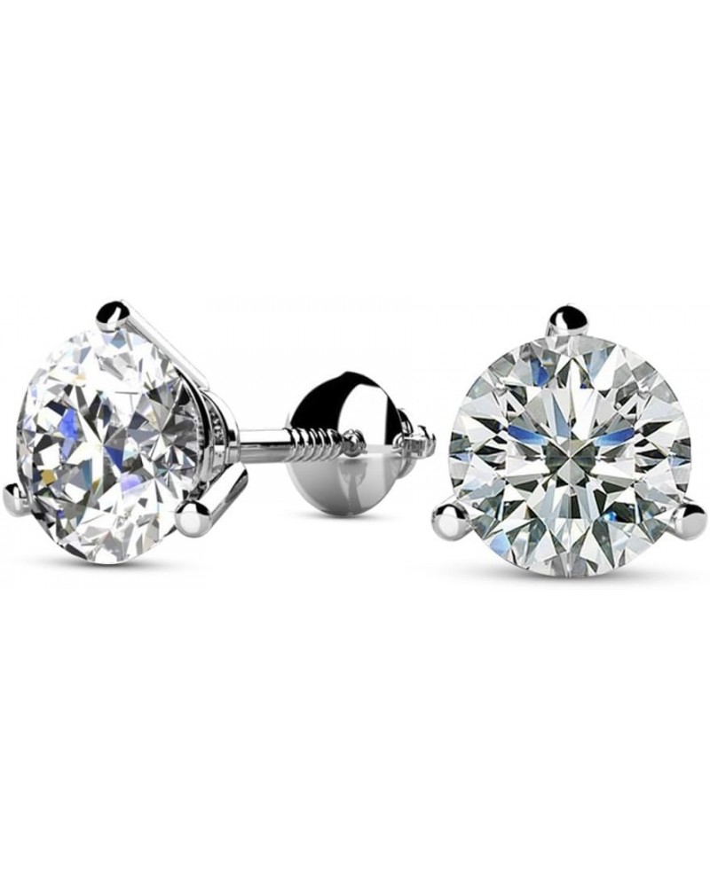 3/4-5 IGI Certified LAB-GROWN Round Cut Diamond Earrings 3 Prong Screw Back Value Collection (E-F COLOR, SI1-SI2 CLARITY) 1.7...