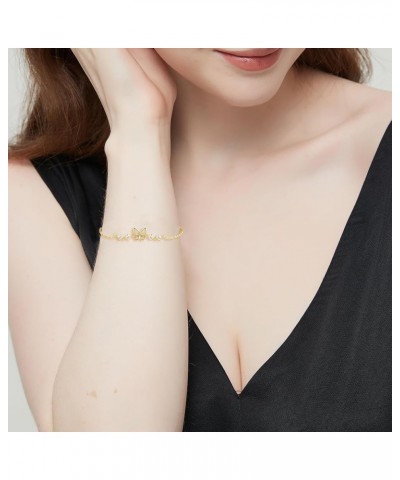 Cubic Zirconia Butterfly Bracelets for Women and Girls | Gold Dainty Simple Hypoallergenic Adjustable Bracelet Butterfly Brac...