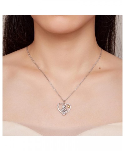 Mother Daughter Necklace for Women 925 Sterling Silver Mothers children Heart Pendant Necklace for Jewelry Gifts mom 1 $15.89...