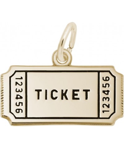 Movie Ticket Charm, Charms for Bracelets and Necklaces Yellow Gold $23.87 Bracelets