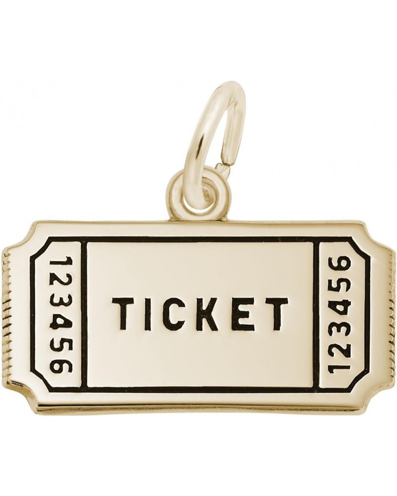 Movie Ticket Charm, Charms for Bracelets and Necklaces Yellow Gold $23.87 Bracelets