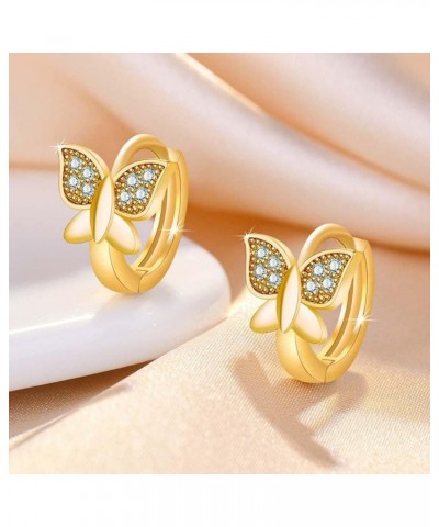 Butterfly Hoop Earrings, Elegant Earrings Korean Style Fashion Jewelry Hoop Earrings Ear Buckles Women Earrings Hoop Earrings...