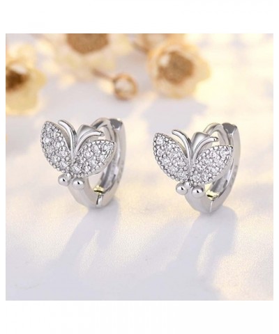 Butterfly Hoop Earrings, Elegant Earrings Korean Style Fashion Jewelry Hoop Earrings Ear Buckles Women Earrings Hoop Earrings...