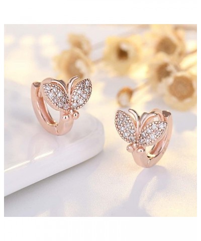 Butterfly Hoop Earrings, Elegant Earrings Korean Style Fashion Jewelry Hoop Earrings Ear Buckles Women Earrings Hoop Earrings...