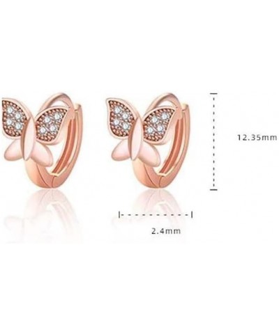 Butterfly Hoop Earrings, Elegant Earrings Korean Style Fashion Jewelry Hoop Earrings Ear Buckles Women Earrings Hoop Earrings...