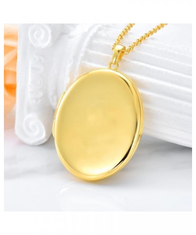 10K 14K 18K Solid Gold/Plated Gold Oval Locket That Holds Multi Pictures Personalized Oval Sunflower/Starburst/Rose Locket Ne...