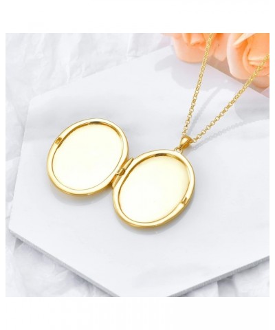 10K 14K 18K Solid Gold/Plated Gold Oval Locket That Holds Multi Pictures Personalized Oval Sunflower/Starburst/Rose Locket Ne...