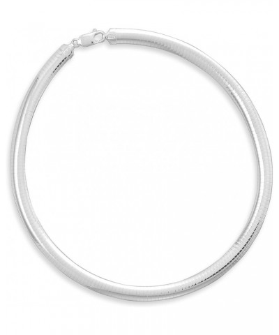 Domed Omega Collar 8mm Sterling Silver Necklace 16.0 Inches $42.35 Necklaces