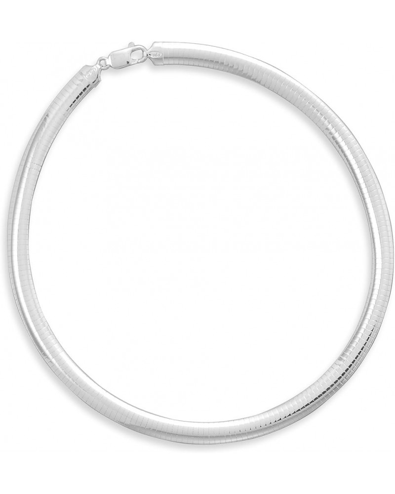 Domed Omega Collar 8mm Sterling Silver Necklace 16.0 Inches $42.35 Necklaces