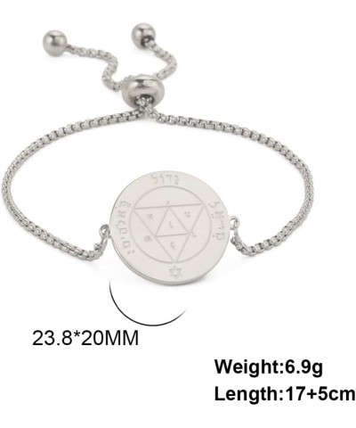 Seal Of Solomon Bracelets For Men Women Stainless Steel Fashion Chic Solomon Pendant Adjustable Bracelet Magick Amulet Jewelr...