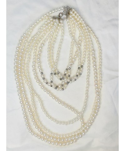 Vintage 1920s Fashion Faux Pearls Beads Long Multi-layer Necklace Pearles necklace set 6 $16.80 Necklaces