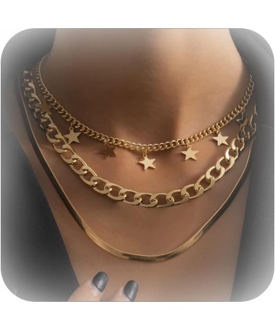 Star Choker Necklace Layered Star Tassel Necklace for Women Choker Necklace Jewelry Gift F $6.59 Necklaces