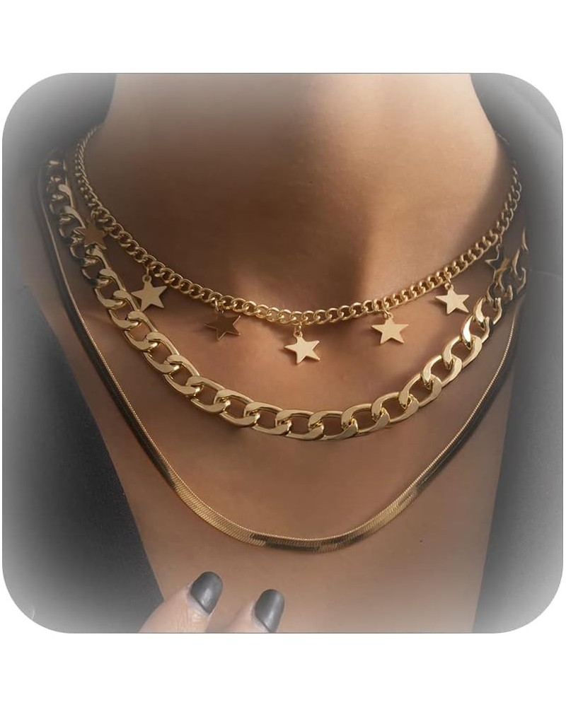 Star Choker Necklace Layered Star Tassel Necklace for Women Choker Necklace Jewelry Gift F $6.59 Necklaces