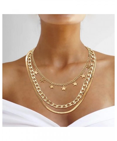 Star Choker Necklace Layered Star Tassel Necklace for Women Choker Necklace Jewelry Gift F $6.59 Necklaces