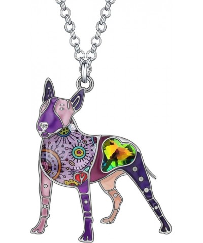 Enamel Alloy Cute Dog Breeds Necklace Puppy Pendant Pets Jewelry Dog Gifts for Women Girls Kids Charms Decor Purple $8.47 Nec...