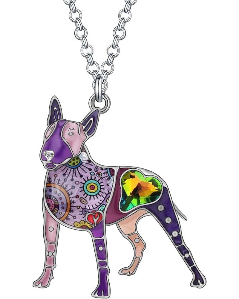 Enamel Alloy Cute Dog Breeds Necklace Puppy Pendant Pets Jewelry Dog Gifts for Women Girls Kids Charms Decor Purple $8.47 Nec...