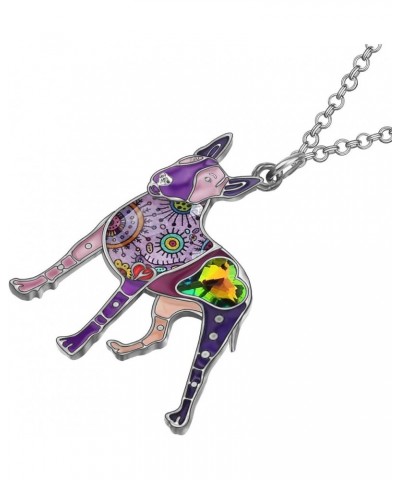 Enamel Alloy Cute Dog Breeds Necklace Puppy Pendant Pets Jewelry Dog Gifts for Women Girls Kids Charms Decor Purple $8.47 Nec...