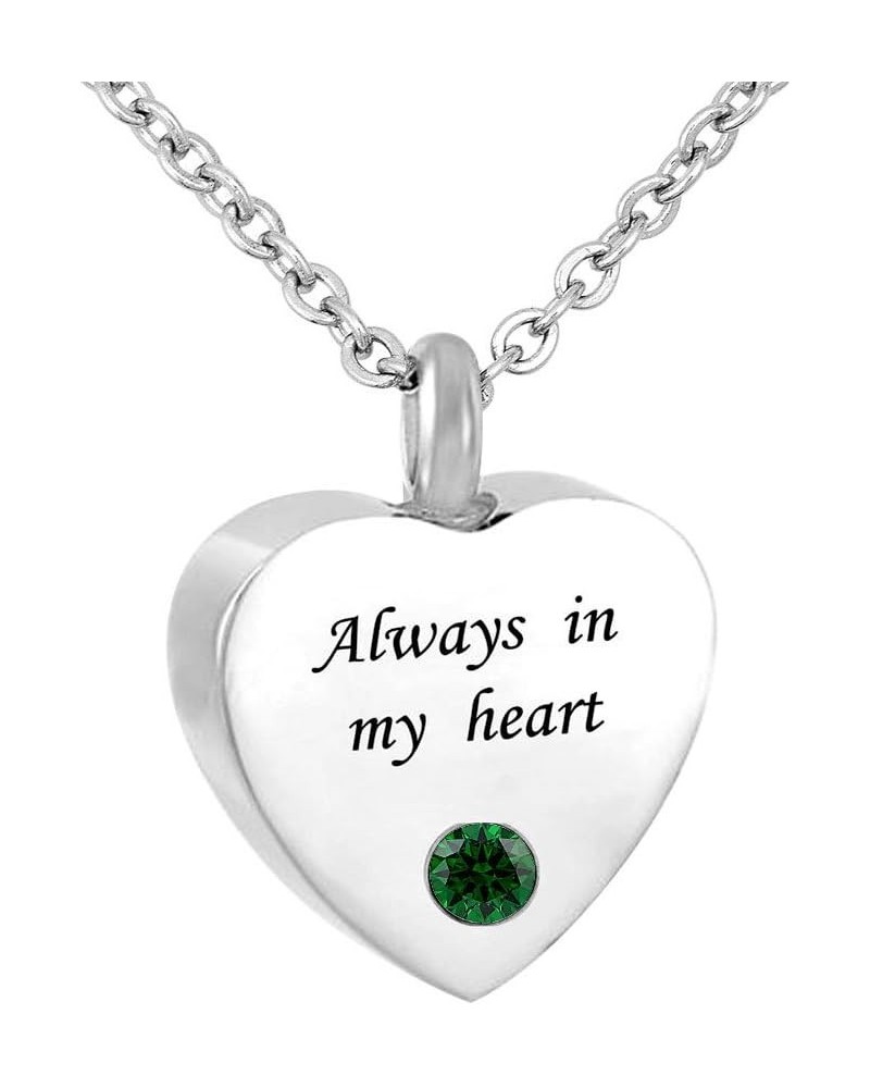 Urn Necklace For Ashes Stainless Steel Love Heart Necklace With Crystal Birthstone Always In My Heart The Best Of Cremation J...