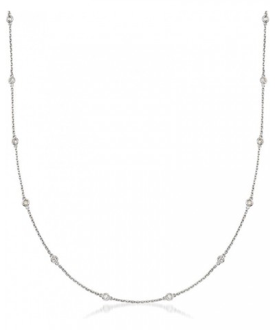 Bezel-Set Diamond Station Necklace in Sterling Silver 0.50 ct. t.w. in Sterling Silver 18.0 Inches $132.00 Necklaces