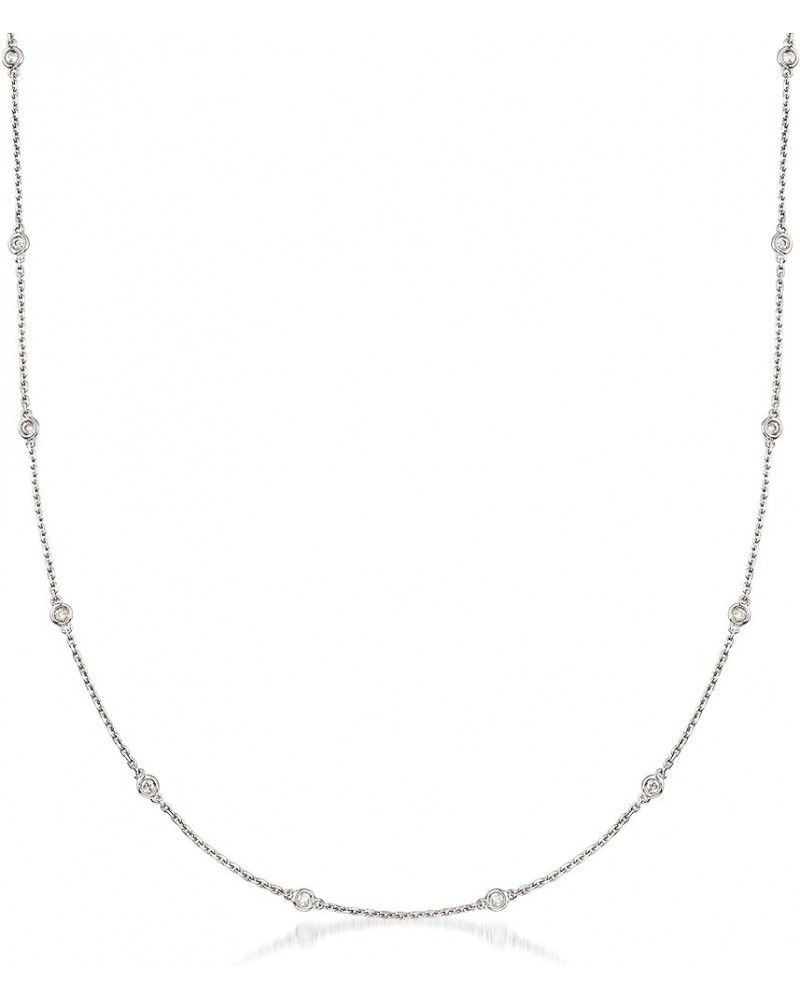 Bezel-Set Diamond Station Necklace in Sterling Silver 0.50 ct. t.w. in Sterling Silver 18.0 Inches $132.00 Necklaces