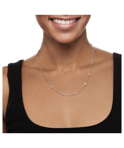 Bezel-Set Diamond Station Necklace in Sterling Silver 0.50 ct. t.w. in Sterling Silver 18.0 Inches $132.00 Necklaces