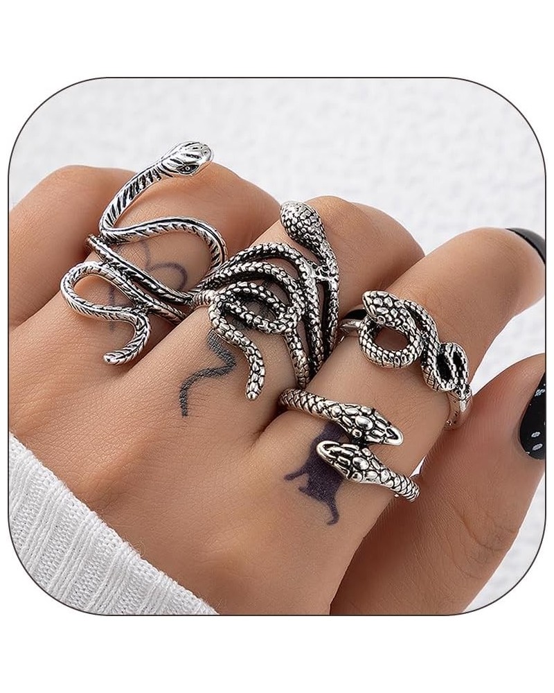 9-15PCS Knuckle Stacking Rings Set for Teen Girls Gifts Crystal Rhinestone Finger Statement Ring Sets Vintage Snake Knot Mid ...