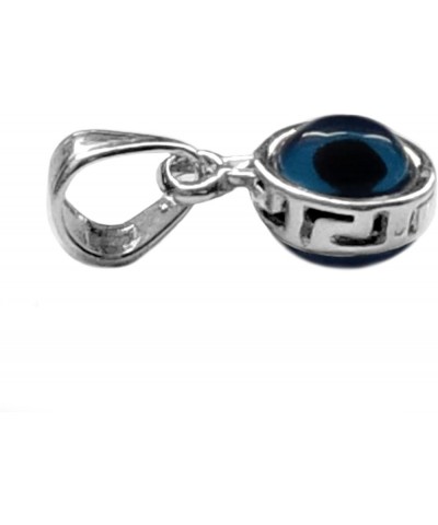 Sterling Silver Greek Key Evil Eye Pendant 18.0 Inches $25.76 Pendants