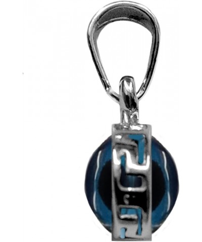 Sterling Silver Greek Key Evil Eye Pendant 18.0 Inches $25.76 Pendants