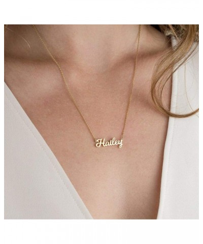 Gold Custom Name Necklace Personalized - 18K Gold Plated Personalized Name Necklaces for Women Girls Kids Teens, Plate Monogr...