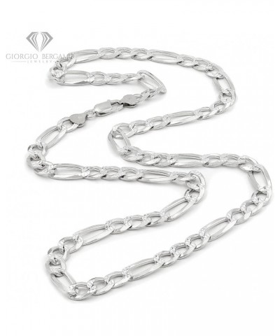 925 Italian Sterling Silver 2.5mm - 10.5mm Solid Figaro Diamond Cut Chain, ITProLux Pave Link Necklace or Bracelet 8.5mm $17....