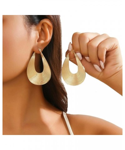 Large Teardrop Earrings Gold Plated Oval Hoop Earrings Big Statement Geometric Waterdrop Earrings Jewelry for Women and Girls...