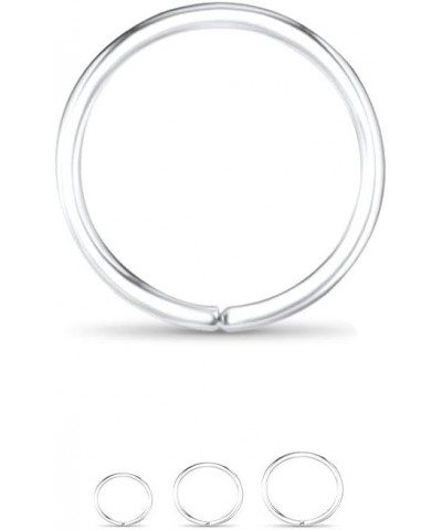 14k White Gold Nose Hoops Seamless Nose Rings 1/4" 9/32" 5/16" 3/8" 22G 20G 18G 9/32" -18G $21.23 Body Jewelry