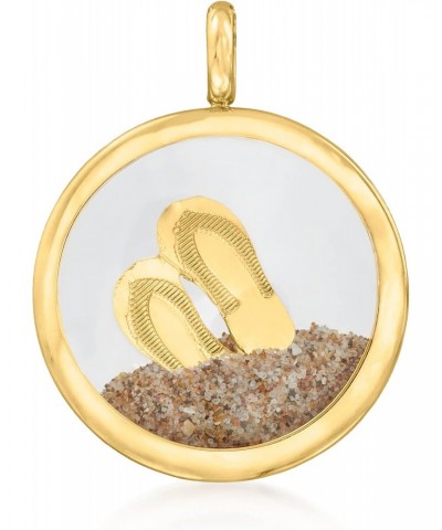 14kt Yellow Gold Flip-Flops and Sand Crystal Pendant $49.50 Pendants