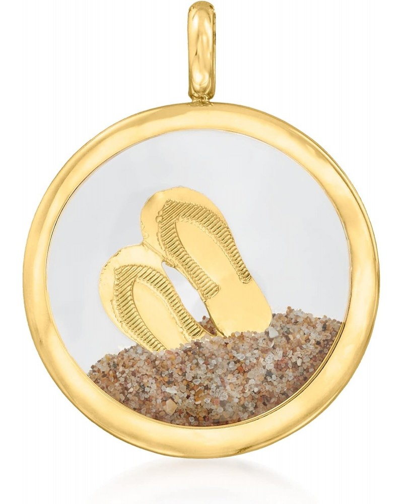 14kt Yellow Gold Flip-Flops and Sand Crystal Pendant $49.50 Pendants