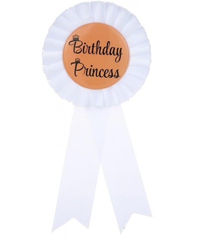 Birthday Princess Satin Fabric Tinplate Badge Pin Birthday Rosette Button Pins Birthday Party Accessory Brooch Pin Birthday P...