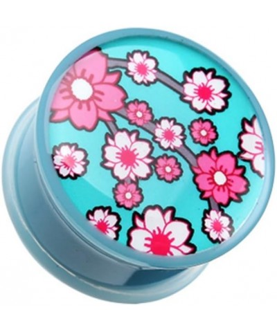 Adorable Sakura Cherry Blossom Single Flared WildKlass Ear Gauge Plug (Sold as Pairs) 7/8" (22mm) $11.96 Body Jewelry