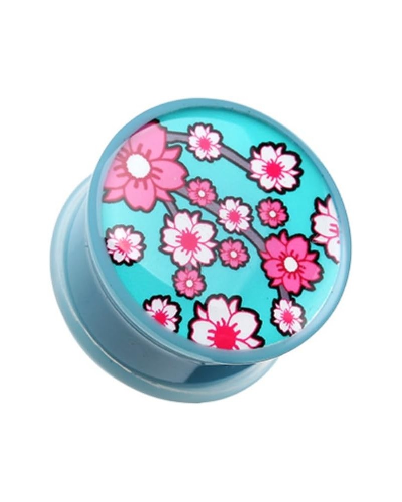 Adorable Sakura Cherry Blossom Single Flared WildKlass Ear Gauge Plug (Sold as Pairs) 7/8" (22mm) $11.96 Body Jewelry