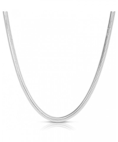 925 Sterling Silver 2MM-5MM Snake Chain Necklace, Round Flexible Italian Snake Chain Necklace 16-30 5MM $15.68 Necklaces