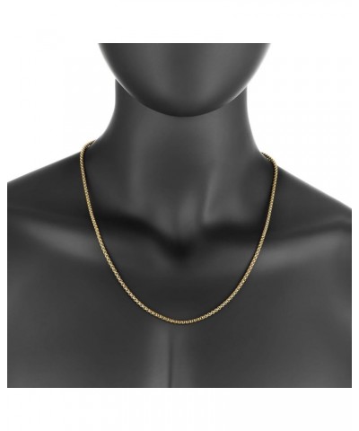 3mm 24k Yellow Gold Plated Stainless Steel Square Box Chain Necklace 22.0 Inches $17.20 Necklaces