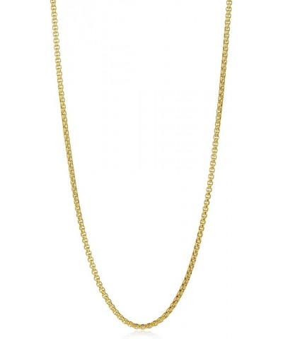 3mm 24k Yellow Gold Plated Stainless Steel Square Box Chain Necklace 22.0 Inches $17.20 Necklaces