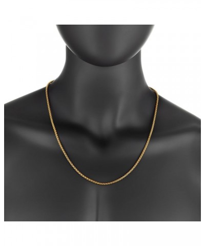 3mm 24k Yellow Gold Plated Stainless Steel Square Box Chain Necklace 22.0 Inches $17.20 Necklaces