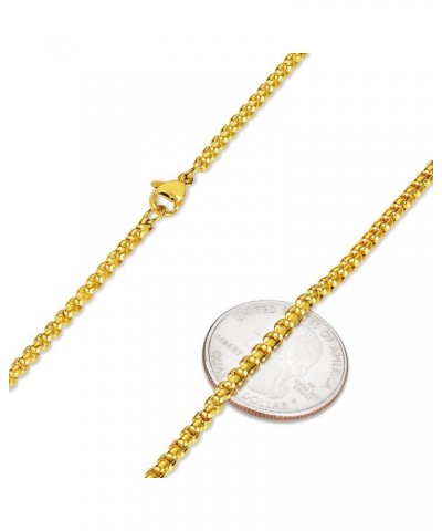 3mm 24k Yellow Gold Plated Stainless Steel Square Box Chain Necklace 22.0 Inches $17.20 Necklaces